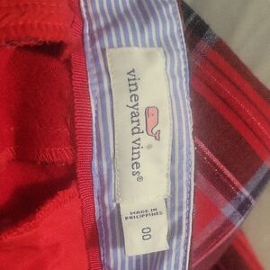 Vineyard Vines Red and Blue Plaid Pants